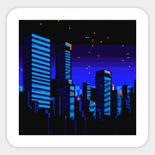 Pixel art cyberpunk cities 4 Sticker